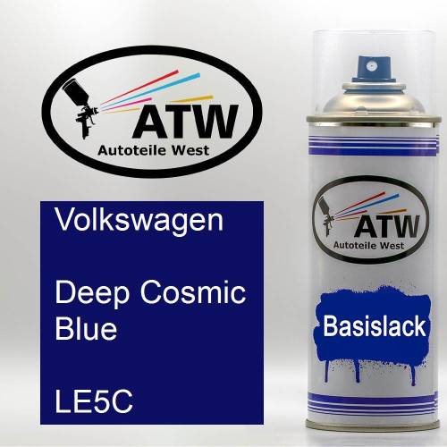 Volkswagen, Deep Cosmic Blue, LE5C: 400ml Sprühdose, von ATW Autoteile West.